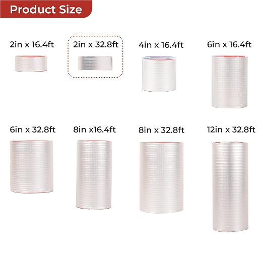 Butyl Waterproof Tape 2" x 32.8',Outdoor Leakproof Tape for Plastic and Metal Repair,RV Repair,Window and Boat Sealing,Silicone,Glass and EDPM Roof Leak Repair