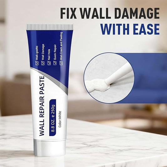 Drywall Repair Kit, White Wall Repair Paste, Multi-Functional Quick Drying Wall Mending Agent, for Cracks and Holes, with Scraper and Sandpaper
