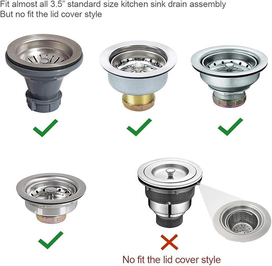 GZILA Kitchen Sink Stopper, Flat Decor Cover 304 Stainless Steel Sink Drain Stopper, Fits 3.5" Standard Strainer Brushed Nickel