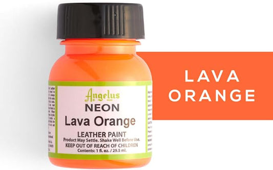 Angelus Neon Leather Paint, 1 oz., Lava Orange