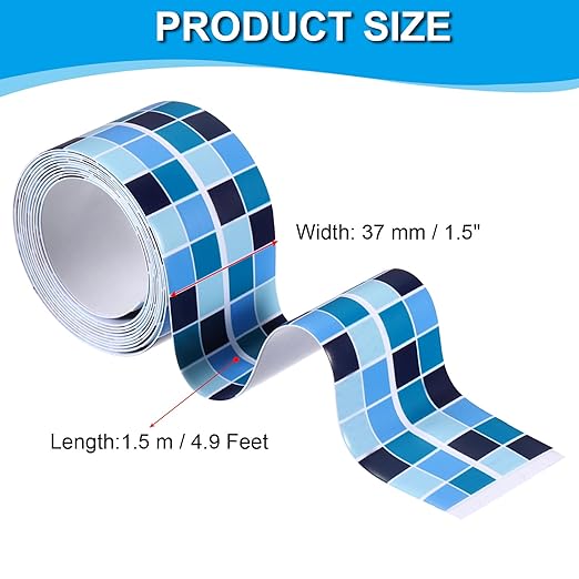 PATIKIL Caulk Tape 1.5" x 5 Ft, Self Adhesive Sealing Tape Waterproof Toilet Tub Caulk Sealant Strip Sealing Trim for Kitchen Bathroom Toilet Bathtub Sink Countertop, Dark Blue