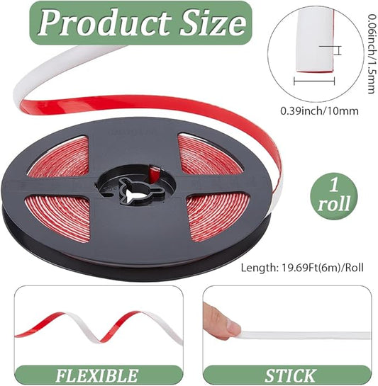 GORGECRAFT 6.56 Yard Caulk Strip 0.4 Inch Self Adhesive White Waterproof Caulking Strip Peel and Stick Tape Roll Bathroom Corner Ceramic Tile Caulking Gap Tape for Stove Sink Toilet Bathtub Wall