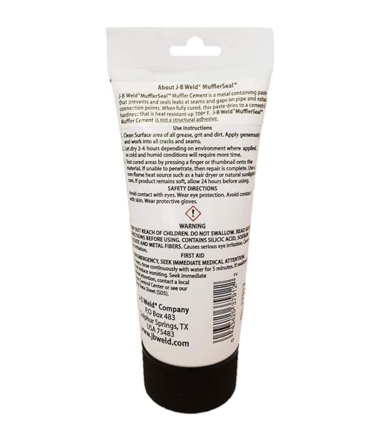 J-B Weld MufflerSeal Muffler Cement Plastic Tube 12 oz., Model Number: 37912