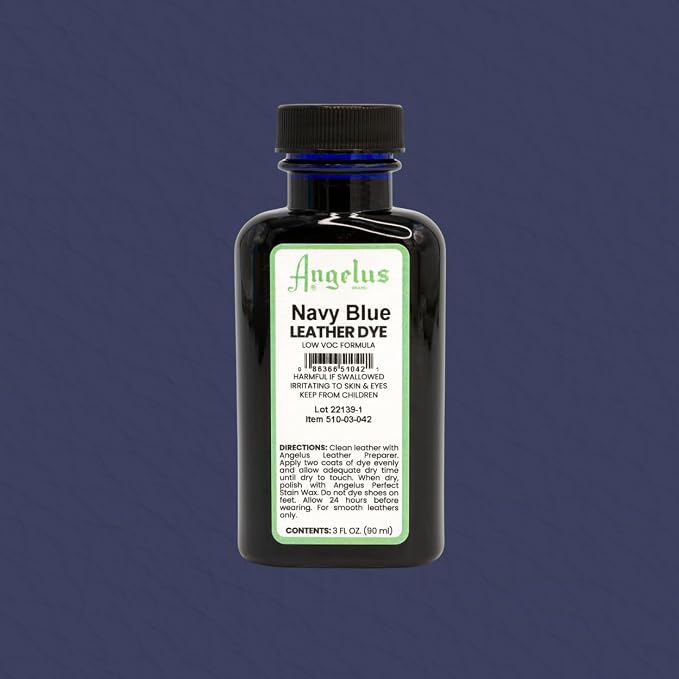 Angelus Leather Dye - Flexible Leather Dye for Shoes, Boots, Bags, Crafts, Furniture, & More 3oz, Dauber Included (Navy Blue)