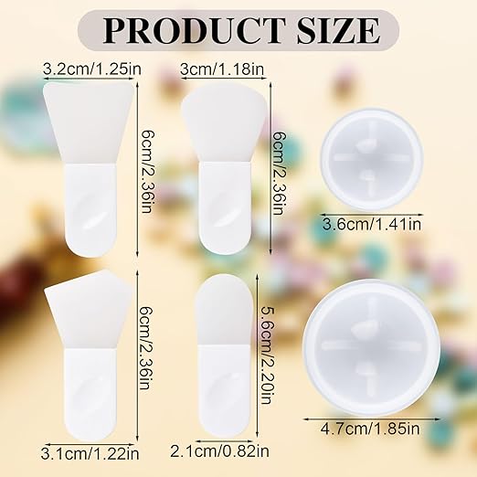 WANDIC Short Wax Melting Spoon Cleaning Tool Set, 3pcs Short Silicone Spatula & 3pcs Ball Shaped Scraper for Stirring Sealing Wax Stamp Spoon Sealing Glue Cleaning Tool