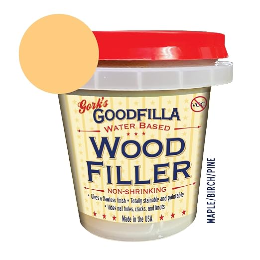 Goodfilla Maple/Beech/Pine, 8 oz, Wood and Grain Filler, Stainable, Sandable, Zero Waste, Non-Toxic, USA Made