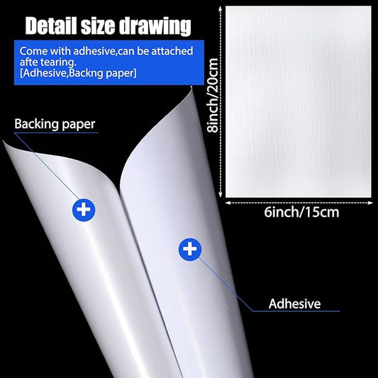 Mudder Vinyl Siding Repair Kit 6 x 8 Inch Vinyl Siding Patch Self Adhesive PVC Tape Hole Covering for Mobile Home Skirting Fence Parts Wall (White B)
