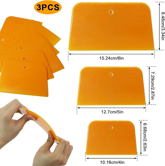 Body Filler Spreaders, Plastic Spreader,4, 5, 6 Inch Reusable Automotive Body Fillers Hard for Applying Fillers, Putties, Glazes, Caulks and Paint (3)