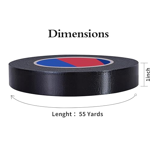 Black Heavy Duty Duct Tape, 1 Inch x 55 Yards, Industrial Grade Waterproof & UV Resistant, Strong Adhesive for Indoor Outdoor Repairs, Crafts, Home Improvement, Moving Packing and DIY Projects