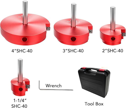 4-Piece PVC Pipe Reamer Kit for 1/2" Drills - 1-1/4",2",3",4” Inner Cutter Tool Reamer for PVC, CPVC, ABS, Conduit & Industrial Pipe, SCH40 Repairs, Pipes Fitting Saver