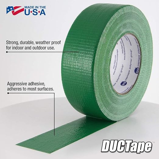 IPG 6720GRN JobSite DUCTape, Colored Duct Tape, 1.88" x 20 yd, Green (Single Roll)