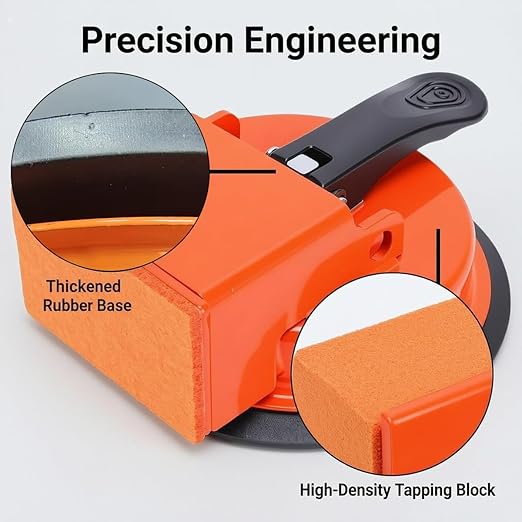 Floor Gap Fixer Tool with Suction Cup, Heavy Duty Flooring Gap Repair Tool for Laminate, Vinyl, Hardwood & Tile Floors, Easy Gap Adjuster, Non-Slip Handle, Orange
