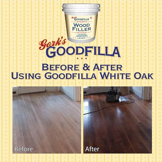 Goodfilla Ash, 1 Gallon (13.5lbs), Wood and Grain Filler, Stainable, Tintable, Sandable, Sandable, Zero Waste, Non-Toxic, USA Made