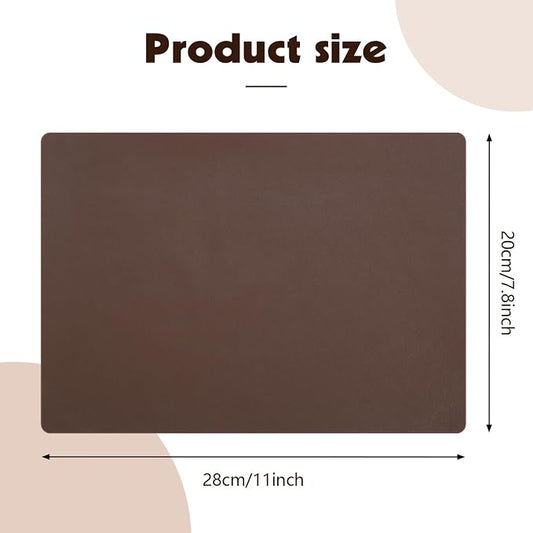 4Pcs Leather Patches for Furniture, 8 x11 Inch Leather Repair Patches Self-Adhesive Repair Kit for Car Seat Repair (Brown)