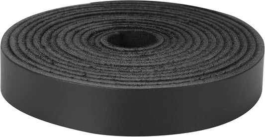 Ringsun 1/2 Inch Wide Flat Leather Straps for Crafts, Full Grain Leather Strips Cord String for Crafts, Tooling (2mm Thick 72.5 Inches Long Black)