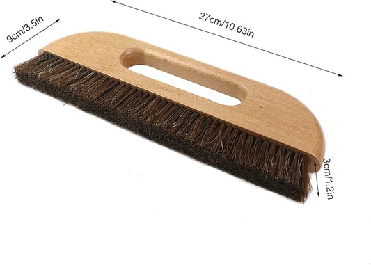 KUMGROT Wallpaper Smoothing Brush, 3-Rows Wallpaper Paste Hair Wallpapers Brush Tool Horse with Wood Handle for Wallpapering (W01)