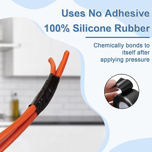 FOURGUN Waterproof Silicone Tape (Black, 2 Rolls Black)