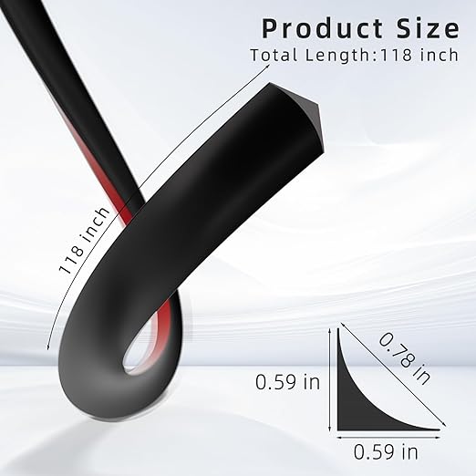Flexible Quarter Round Molding Trim Peel and Stick 118Inch Black,Small Self Adhesive Silicone Shoe Moulding,Bendable Mini Waterproof Caulk Strip for Baseboard,Wall,Bathtub,Floor,Bathroom,Crown
