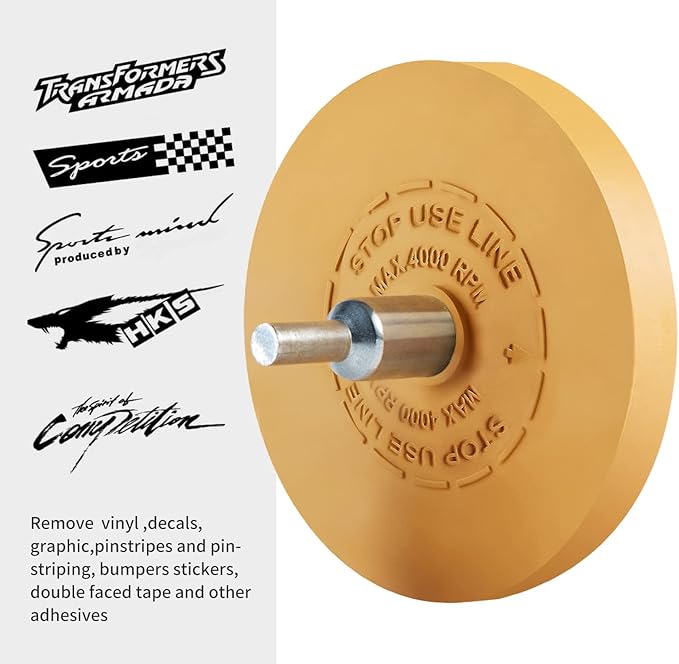 Decal Remover Eraser Wheel Rubber Eraser Wheel Adhesive Remover Wheel for Cars Sticker Remover Tool Removes Pinstripe Stripe Vinyl Tape and Graphic