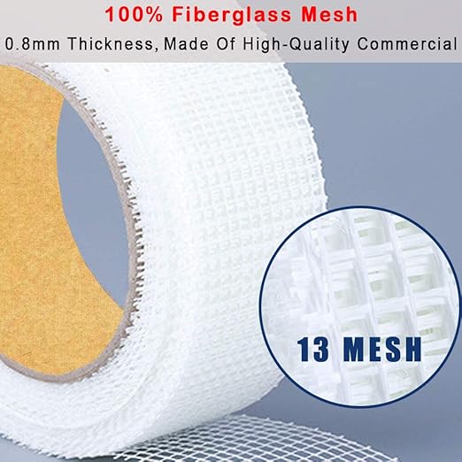 LYLTECH Drywall Joint Tape-13 MESH,100% Fiberglass 1.88-Inch X 180Feet,Heavy-Duty Self-Adhesive Wall Crack and Seam Patch