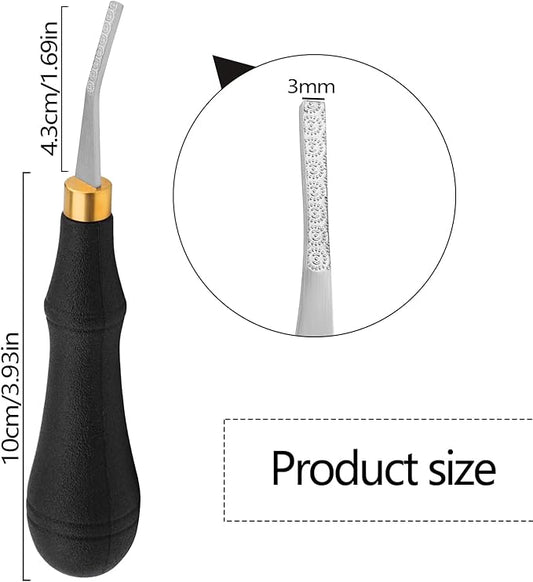 DIUDUS Pro Detail Rougher, Leather Roughing Tool, Leather Edge Rougher Roughing Leather Craft Surface Tool with Ergonomic Handle Leather Working Leathercraft Tools for Edge Polishing(3mm)