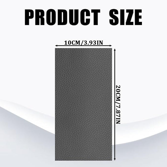 2 PCS 8 x 4 Inch PU Leather Patch for Car Seat Repair, Self-Adhesive Waterproof Vinyl Scratch Repair Kit, Breathable Leather Patches for Furniture, Car Upholstery, Couch, Sofa, Chair (Gray)