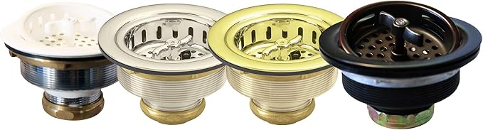 Westbrass D213-51 3-1/2" Wing Nut Twist Style Large Kitchen Sink Basket Strainer, Powder Coat Almond