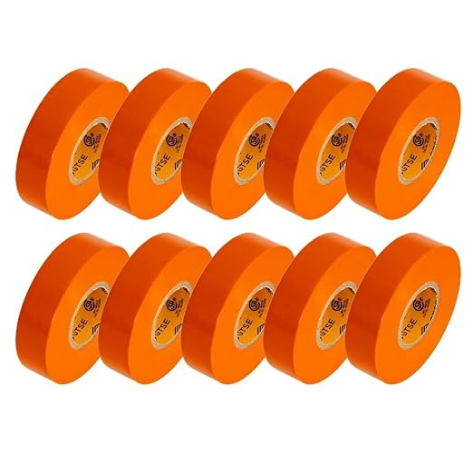 GTSE Orange Electrical Tape, 240 Rolls Bulk Box – Waterproof, Industrial Grade Vinyl, 3/4 in x 66ft– Strong Self-Adhesive PVC Electric Tape for Wire Insulation, 7 Mil, 600V – UL/CSA Listed
