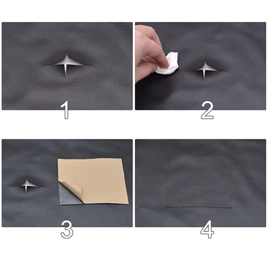 16 X 40 inch Self Adhesive Leather Repair Patch, Black Leather Repair Tape for Furniture, Adhesive Leather Patch for Car Seat Repair, Leather Repair Kit for Couch (Black)