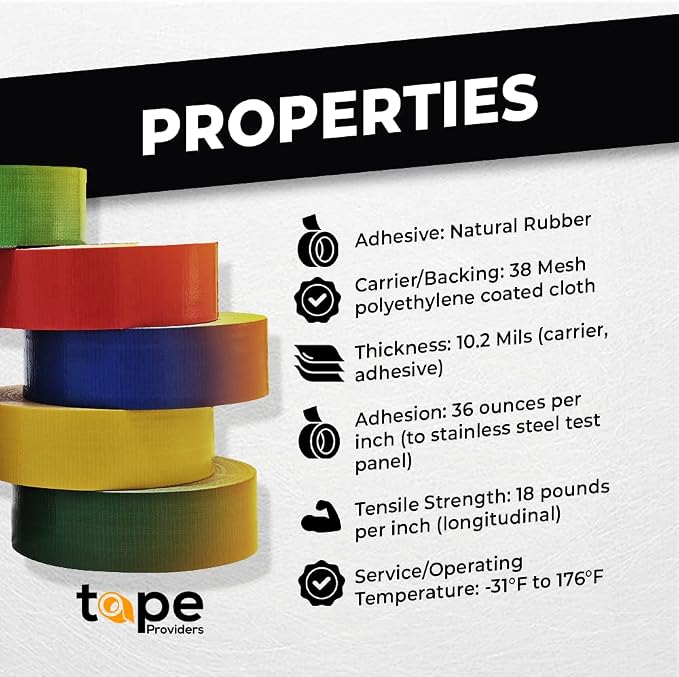 WOD DTC10 Advanced Strength Industrial Grade Racing Orange Duct Tape, 4 inch x 60 ft. Waterproof, UV Resistant For Crafts & Home Improvement