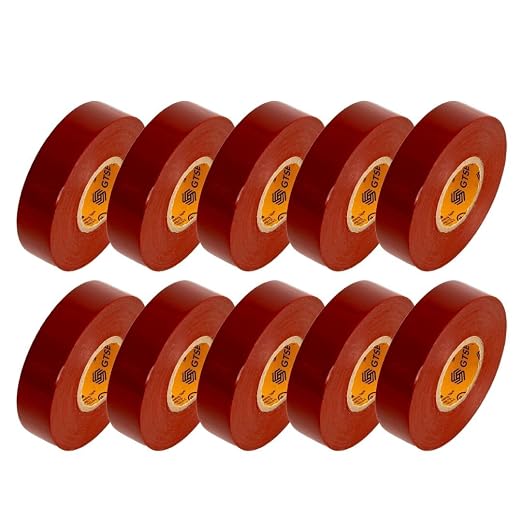 GTSE Brown Electrical Tape, 240 Rolls Bulk Box – Waterproof, Industrial Grade Vinyl, 3/4 in x 66ft– Strong Self-Adhesive PVC Electric Tape for Wire Insulation, 7 Mil, 600V – UL/CSA Listed