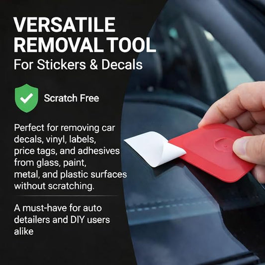 HI-TECH PB200 Plastic Scraper Tool – Decal, Sticker, Label Remover for Cars & Home Use – 3X Larger Ergonomic Design – Residue-Free Cleaning (12 Pack)