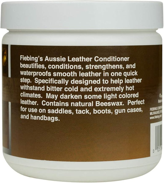 Fiebing's Aussie Leather Conditioner (14 oz) - Contains Beeswax to Withstand Hot Conditions - Preserve, Moisturize, Strengthen, Waterproof All Leathercraft, Car, Couch, Furniture, Purses, Boot, Shoe