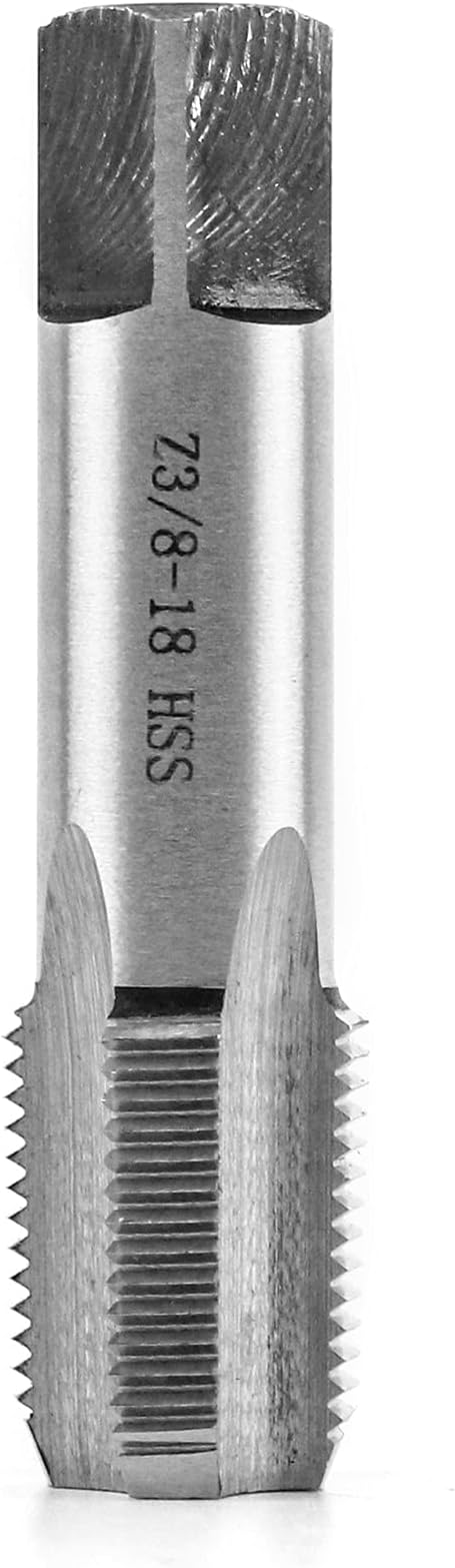 QWORK 3/8"-18 NPT Pipe Tap, Carbon Steel, for Clean and Re-thread Damaged or Jam Pipe Threads