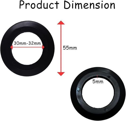 5 Pack Silicone Sink Drain Bracket Seal Ring,Drainage Seal,Universal Drainage Pad Replacement for Kitchen Bathroom Sink Bathtub Drain Plug,Inner Diameter 32mm Outer Diameter 55mm(Black)