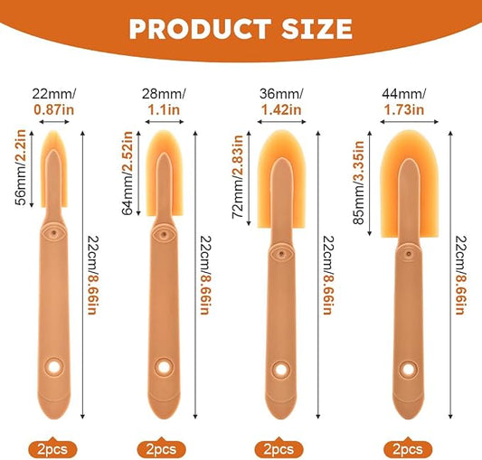 8 PCS Rubber Caulking Spatulas Tool, Reusable Sealant Spatula Spreader 4 Sizes, Finishing & Smoothing Caulk Tool Set, Caulking Remover for Bathroom, Kitchen, Tile & Window