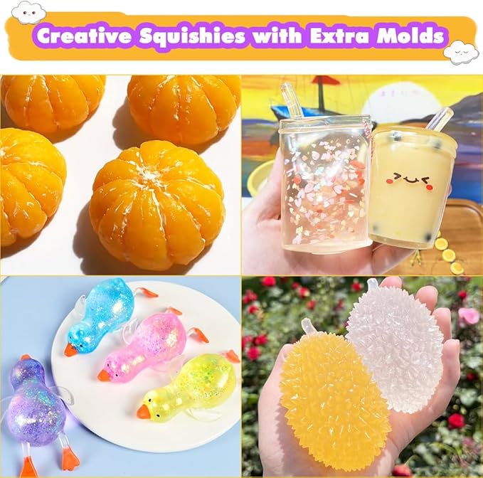 Taba Squishy Maker Big Chick Silicone Mold+Gel+Kits Fufu Squish Making Pack
