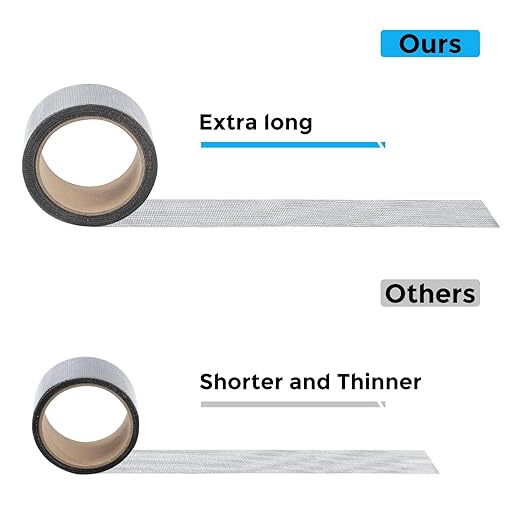 Secopad Black Window Screen Repair Tape, 2IN X 20FT Screen Repair Kit for Windows or Doors, Strong Adhesive Fiberglass Mesh Patch Tape