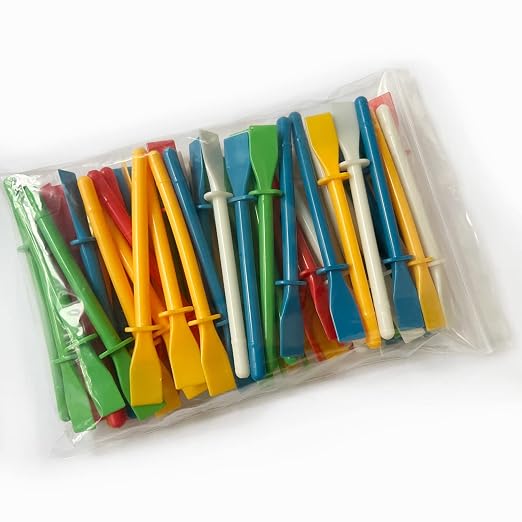 Lependor 70 Packs Glue Spreaders, Colored Plastic Glue Smear Sticks Applicator DIY Art Leather Craft Tool, Easy Clean Polypropylene Plastic - Pack of 70
