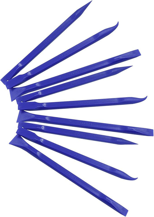 Plastic Scraper Tool 9 Pieces Non-Scratch Cleaning Kit for Tight Spaces, Remove Stickers Labels Oil Stains Food Dirt(Blue)