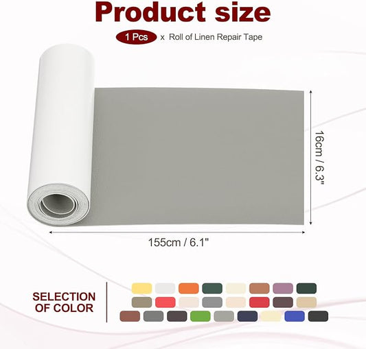 PATIKIL Leather Patches Tape for Furniture, 6.3 x 61 Inch Self Adhesive Vinyl Leather Repair Kit Cover Sheet for Couch, Sofa, Car Seats, Office Chair, Elegant Gray