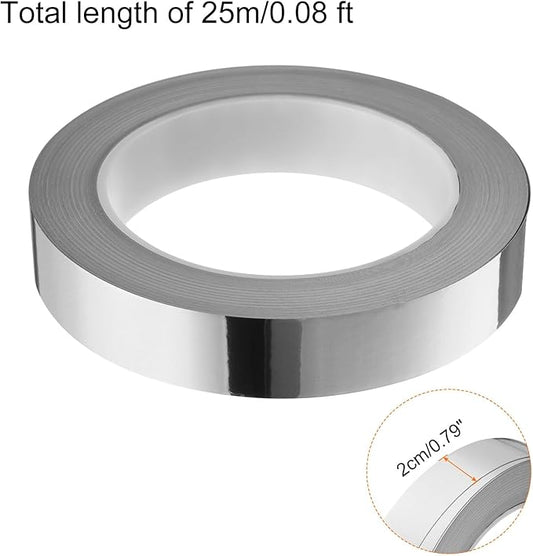 HARFINGTON 2Pcs Floor Tiles Silver Foil Lines Metallic Mirror Tape 0.79" x82 Ft Ft Self Adhesive Decor Floor Wall Seam Sticker Waterproof Gap Sealing Tape for Kitchen Bathroom Cabinet
