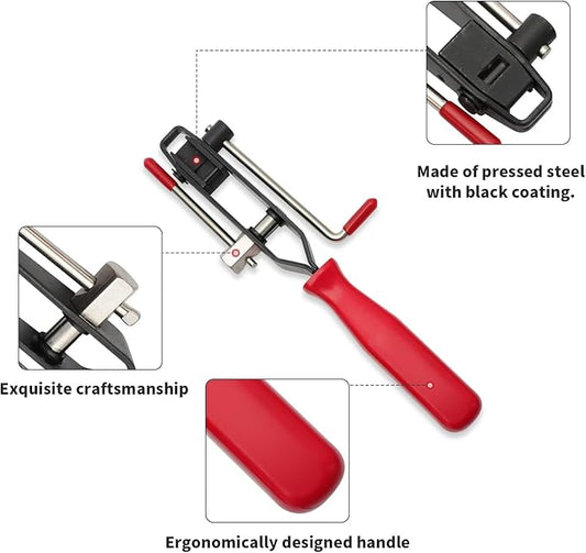 For Auto / ATV CV Joint Axle Boot Clamp Pliers Tool cv axle removal tool cv boot clamps Automotive Hose Axle Plier Universal Adjustable Boot Joint Bands (Ear Hose Clamp Tool with 20 Crimp Bands)