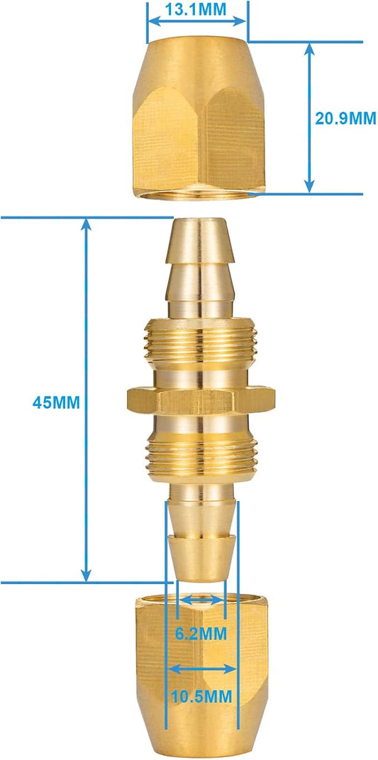 1PC Soild Brass Air Reusable Hose Splicer For 3/8-Inch ID Hose,3/8" Air Hose Repair Fitting