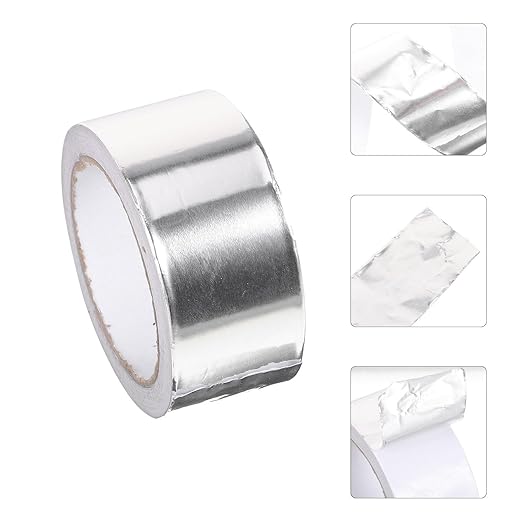 High Temperature Leak Stop Tape 0.1mm Thick 5cm Width 20m Roll Waterproof Aluminum Foil Sealing Strip for Hose Pipe Repair and Water Leak Proofing