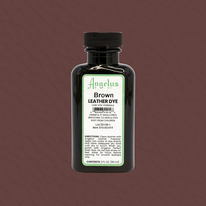 Angelus Leather Dye - Flexible Leather Dye for Shoes, Boots, Bags, Crafts, Furniture, & More 3oz, Dauber Included (Brown)