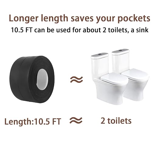 Caulk Tape Waterproof Self Adhesive - Toilet Sealer for Base, Traditional Caulking Replacement for Bathroom, Bathtub, Floor Wall Edge Protector