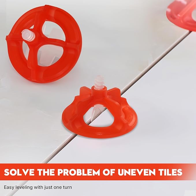 DGSL Tile Leveling System 1/16", 900 Pcs Tile Spacers and 300 Pcs Red Cap, Tile Spacers Leveling System for Professional Ceramic Tile and Stone Installation, Precision Gap Control