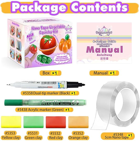 Nano Tape Squishy Kit DIY Vegetables