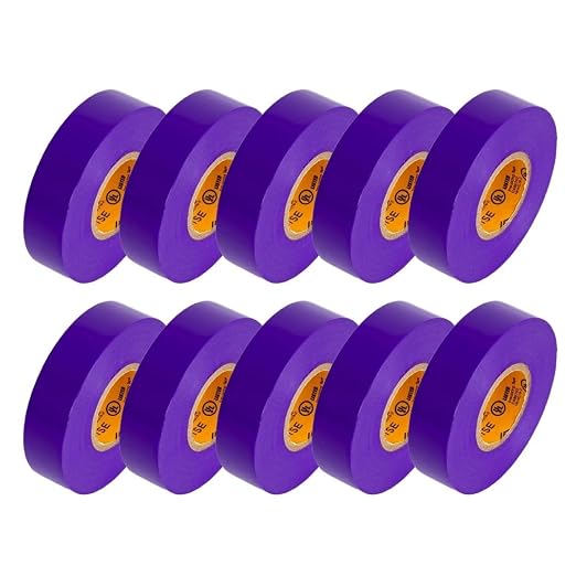 GTSE Purple Electrical Tape, 240 Rolls Bulk Box – Waterproof, Industrial Grade Vinyl, 3/4 in x 66ft– Strong Self-Adhesive PVC Electric Tape for Wire Insulation, 7 Mil, 600V – UL/CSA Listed